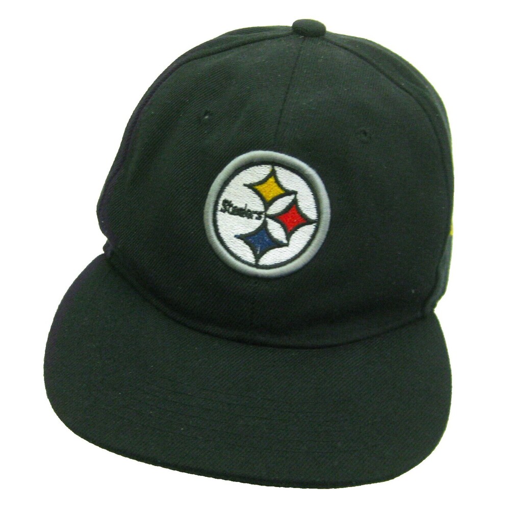 PITTSBURGH STEELERS Men's Black Baseball Cap Hat (Adult Snapback) NFL Football